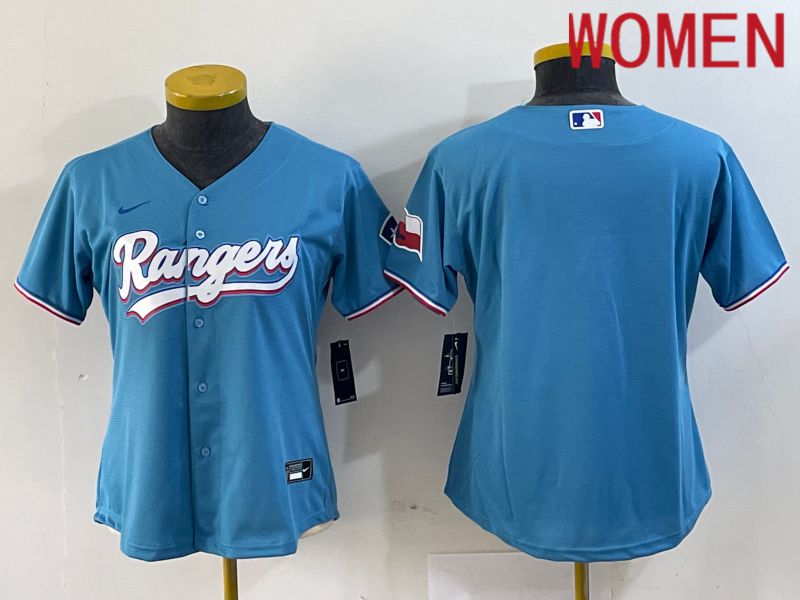 Women Texas Rangers Blank Blue Game Nike 2024 MLB Jersey style 2